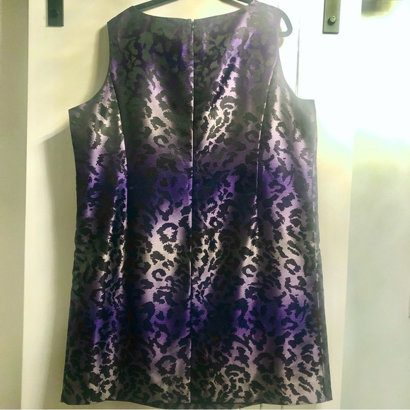 Plus Size 22 Nygard Collection Purple Black Ombre Leopard Print Satin Lined - Picture 5 of 15